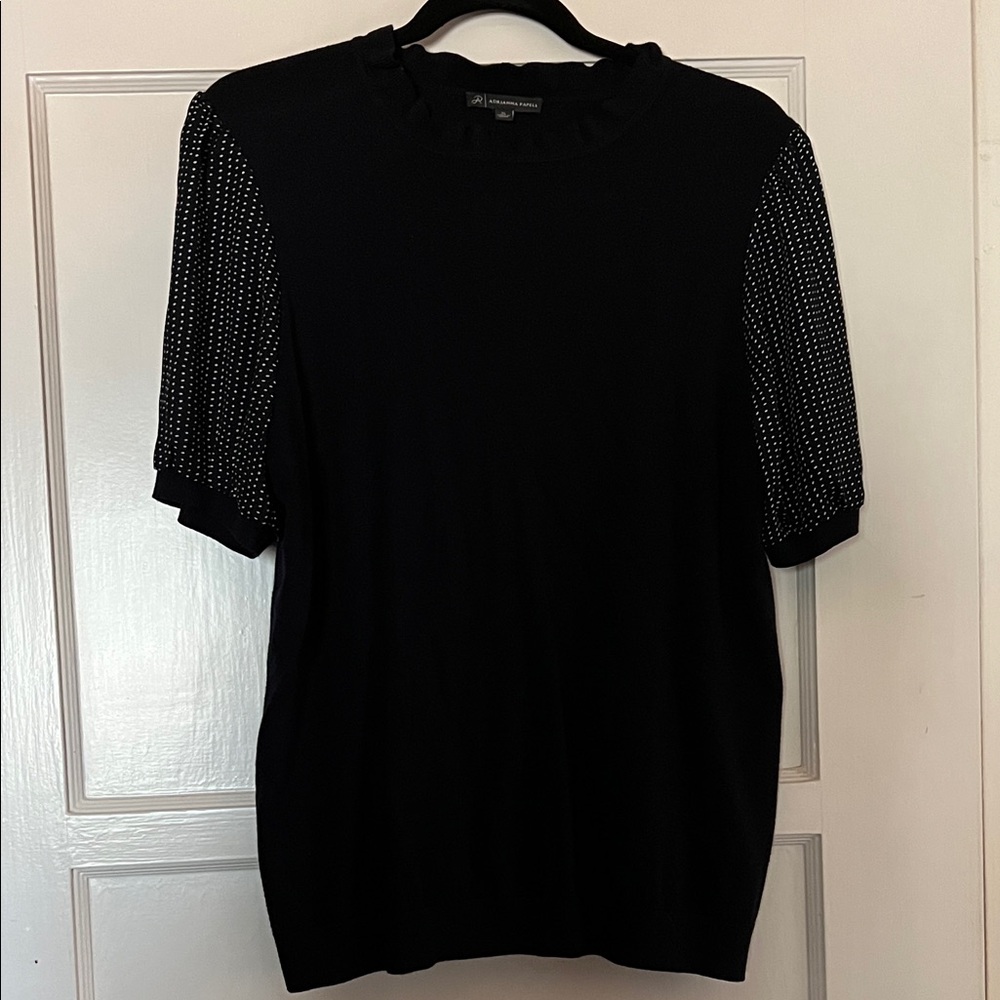 Black Short Sleeve Sweater Shirt